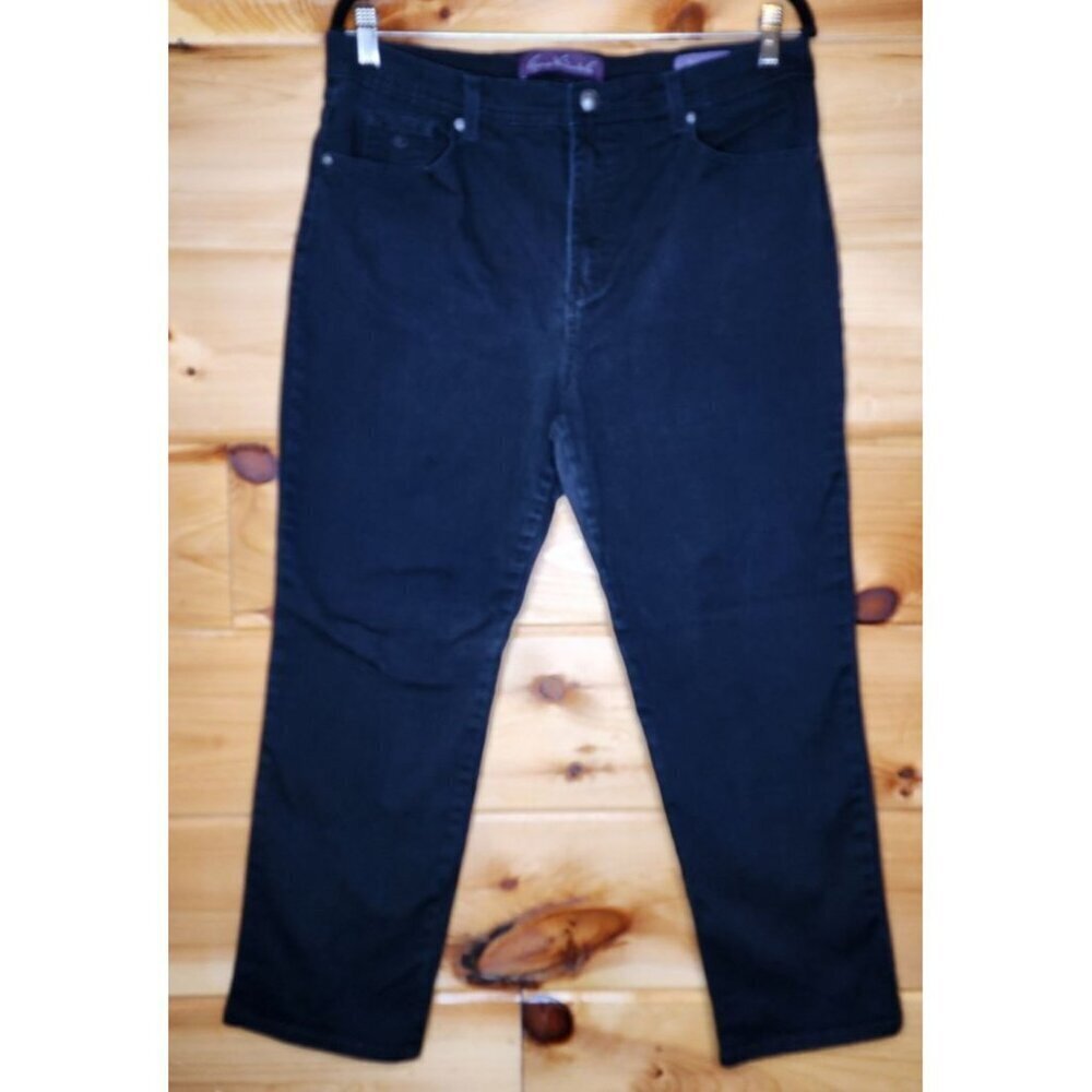Gloria Vanderbilt Women's Black Denim Jeans Size 16 Petite 25 inches Inseam